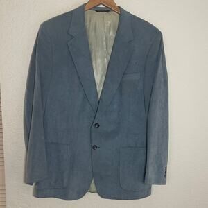 Vintage Riviera Bradys Classic Blue Suede Blazer Sport Coat Wedding USA Made